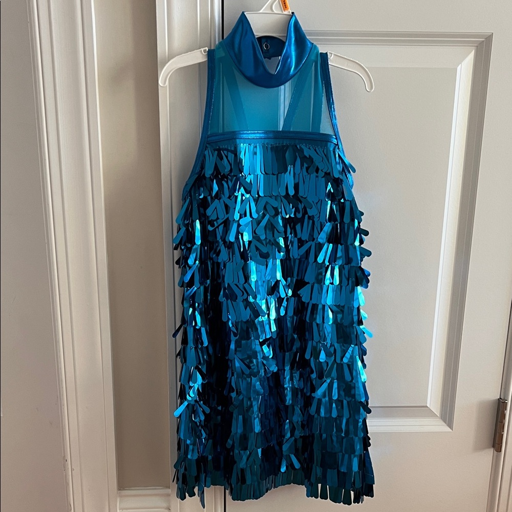 EUC Weissman Sparkling Blue Girls Dance Costume - size MC